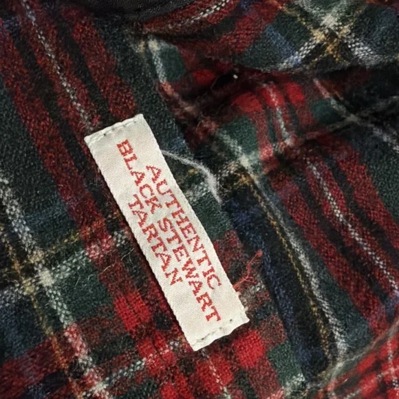 Pendleton Black Tartan Plaid Wool Long Sleeve Shirt Elbow Patches Large VTG